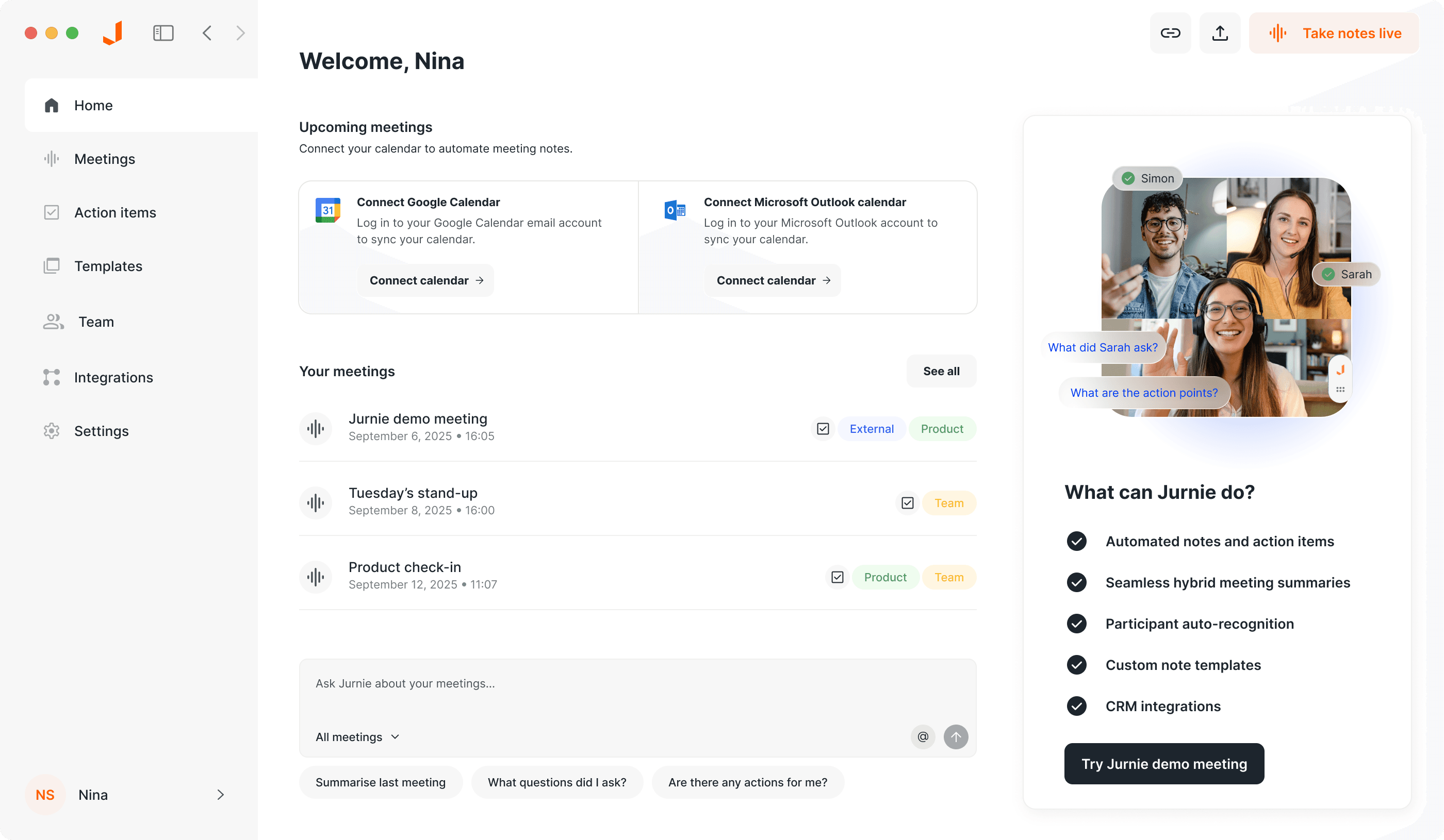 Jurnie App Desktop Screenshot