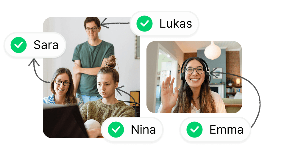 Jurnie AI name recognition feature identifying meeting participants automatically